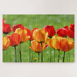 Puzzle Tulipanes Amarillos Y Rojos