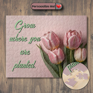 Puzzle Tulipanes de primavera personalizables Motivaciona