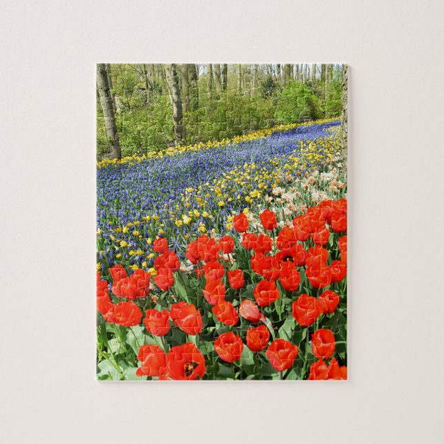 Puzzle Tulipanes en el bosque (Vertical)