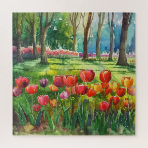 Puzzle Tulipanes en el parque