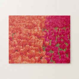Puzzle Tulipanes naranja y rosa