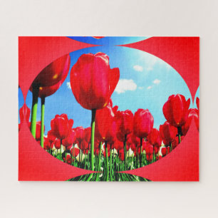 Puzzle Tulipanes rojos en el arte
