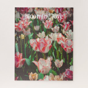 Puzzle Tulipanes rosados de estilo vintage