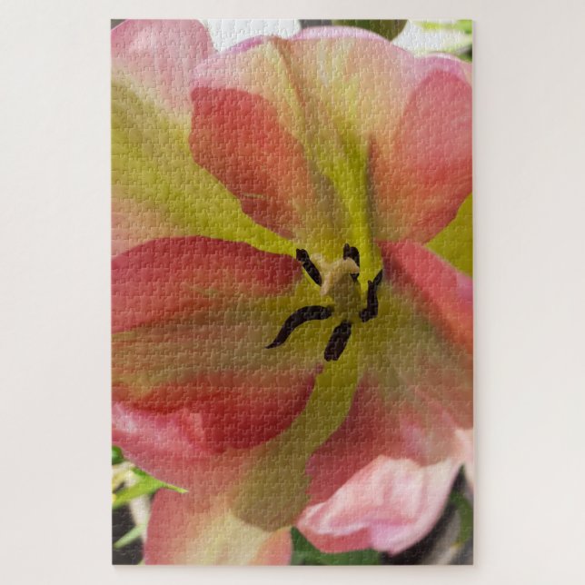 Puzzle Tulipanes rosados y amarillos (Vertical)