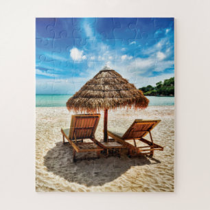 Puzzle Tumbonas en la playa