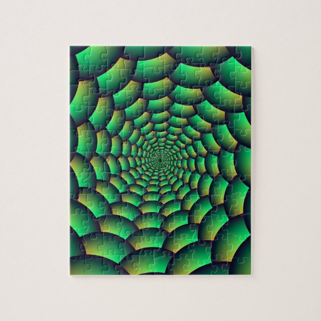 Puzzle Túnel de espiral de bolas verdes (Vertical)