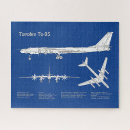 Puzzle Tupolev Tu-95 - Planes de Planes de Plano Azul de 