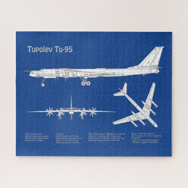Puzzle Tupolev Tu-95 - Planes de Planes de Plano Azul de  (Horizontal)