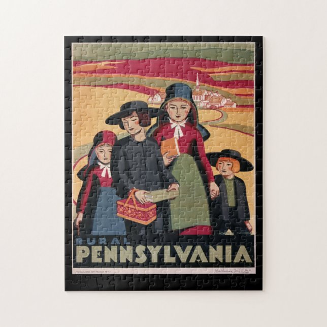 Puzzle Turismo de cosecha rural Pennsylvania Amish (Vertical)