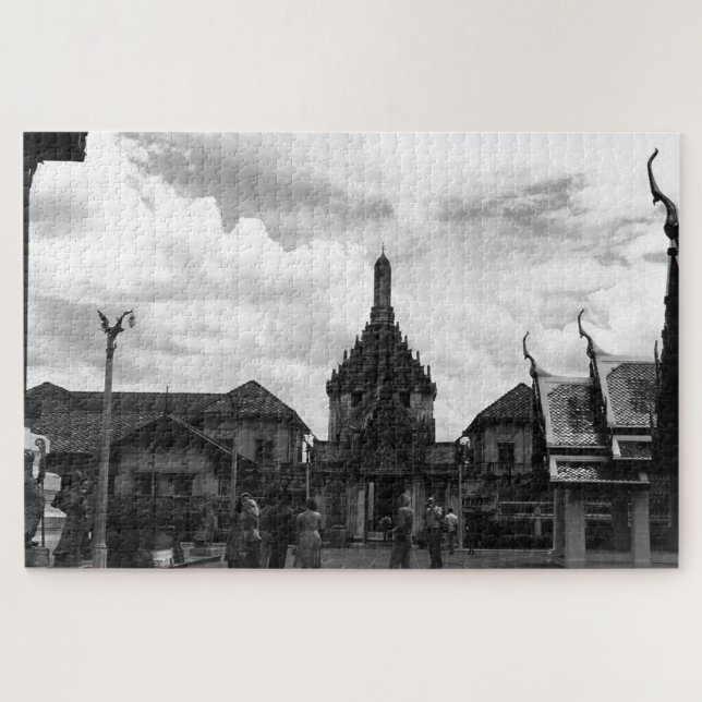 Puzzle Turistas de Bangkok Wra Phra Kaew, una vieja Taila (Horizontal)