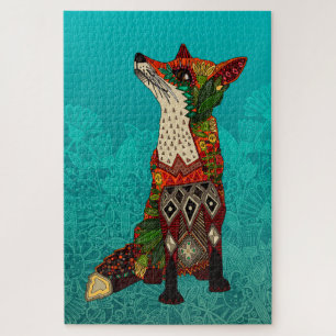 Puzzle turquesa floral