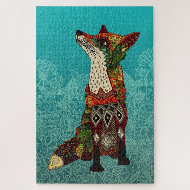 Puzzle turquesa floral (Vertical)
