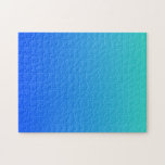 Puzzle Turquoise Blue Ombre<br><div class="desc">Simple,  plain blue and turquoise ombre background. You can add a personalized message. Add a photo to this popular gradient design.</div>