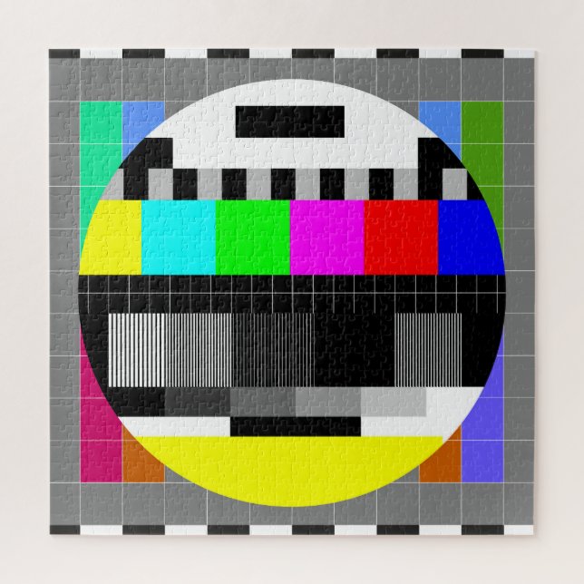 Puzzle TV retro sin ilustracion de señal. (Vertical)