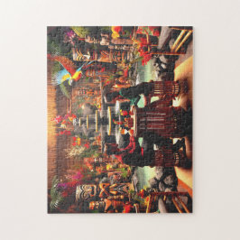 Puzzle Twilight Tiki Bar Intimate Jungle Scene