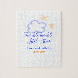 Puzzle Twinkle twinkle naranja púrpura de cumpleaños de l