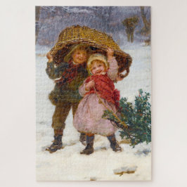 Puzzle Two children in the snow by Frederick Morgan