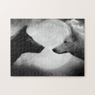 Puzzle Two wolves facing each other