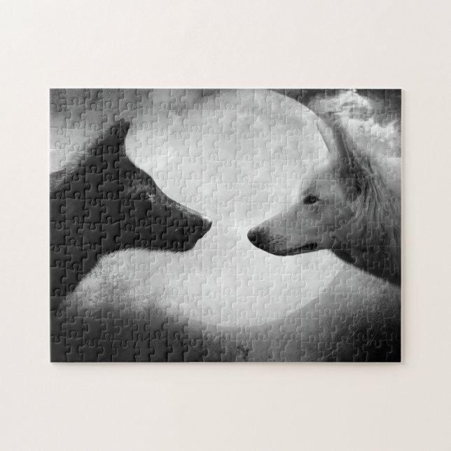 Puzzle Two wolves facing each other (Horizontal)