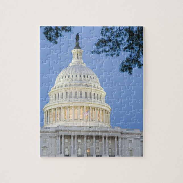 Puzzle U.S. Capitolio en la oscuridad, C.C. de Washington (Vertical)