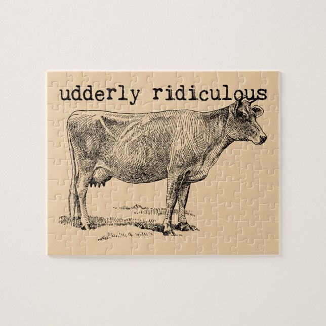Puzzle Udderly Ridiculous Punny Cow (Horizontal)
