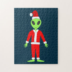 Puzzle UFO Ho Ho Padre Navidad alienígena