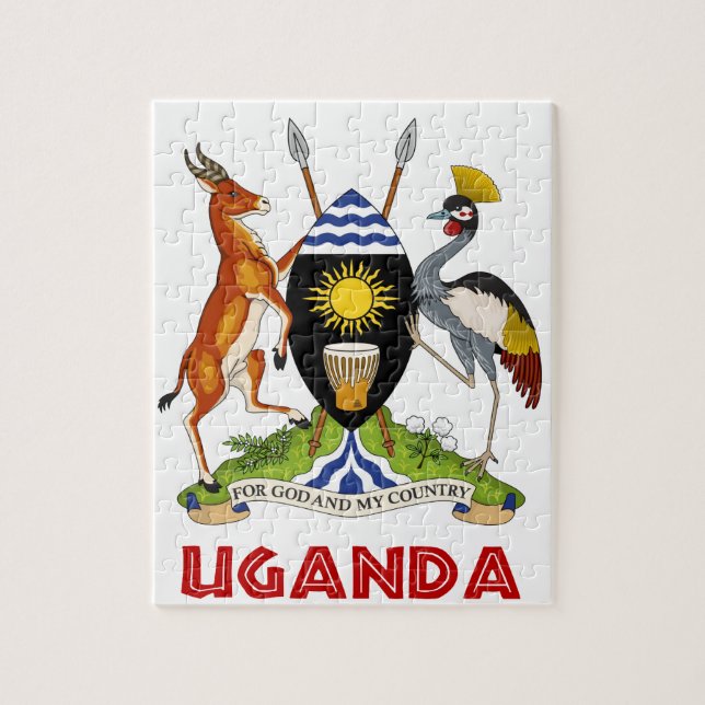 Puzzle UGANDA - bandera/emblema/escudo de armas/símbolo (Vertical)