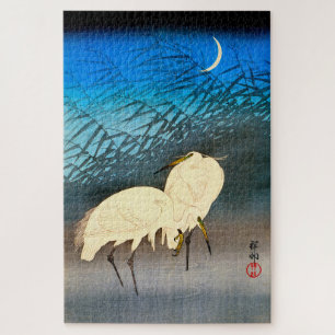Puzzle Ukiyoe - Grasa y caña a la luz de la luna