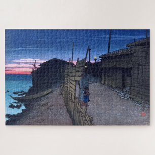 Puzzle ukiyoe [hasui] C23 Aikawa-machi en la isla de Sado