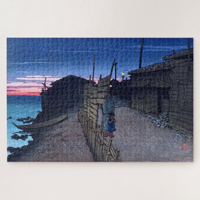 Puzzle ukiyoe [hasui] C23 Aikawa-machi en la isla de Sado (Horizontal)