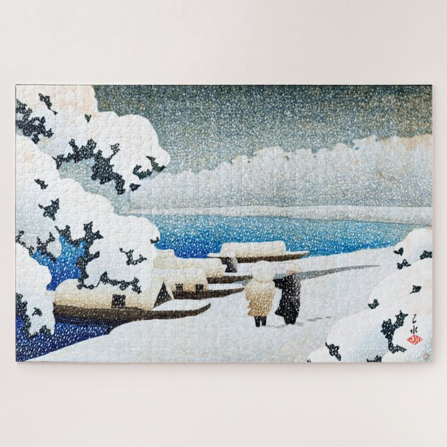 Puzzle ukiyoe [hasui] C27 Amanohashidate en nieve (Horizontal)