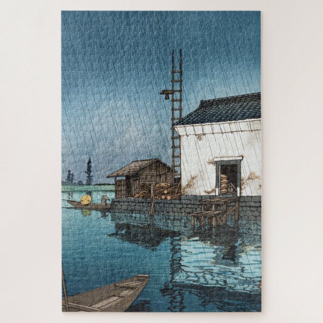 Puzzle ukiyoe - hasui - m02 - Ushibori bajo la lluvia -  (Vertical)