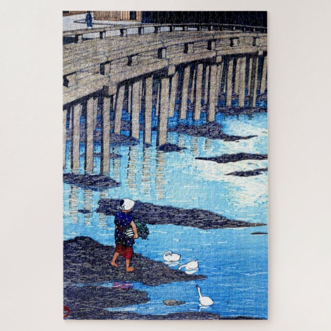 Puzzle ukiyoe hasui n19 Puente Gion, Hondo, Amakusa (Vertical)