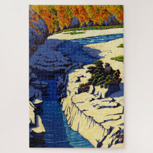 Puzzle ukiyoe hasui n24 ezame en el río Kiso