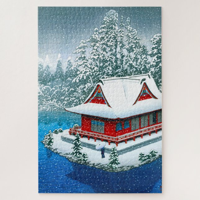 Puzzle ukiyoe - hasui - Nieve número 26 en el parque Inok (Vertical)