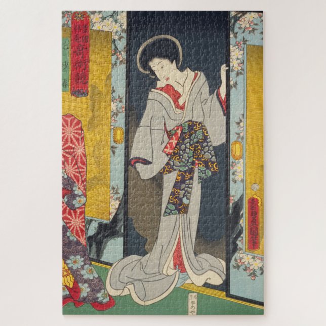 Puzzle ukiyoe - Toyokuni - No. 10 Ama Myōchin - (Vertical)