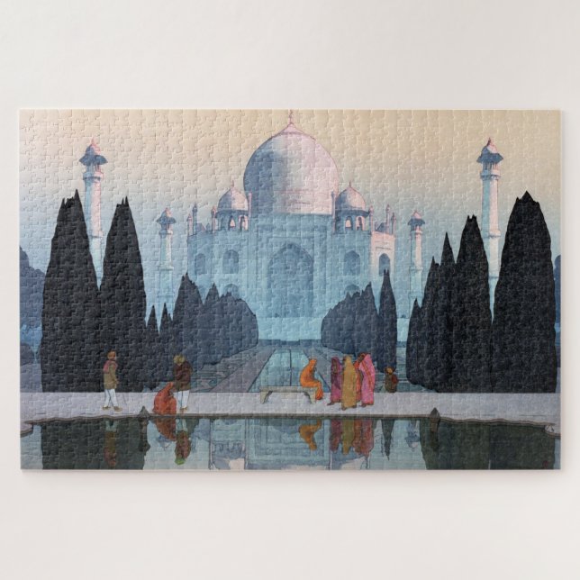 Puzzle ukiyoe - Yoshida - 03 - Taj Mahal en niebla matuti (Horizontal)