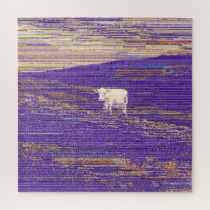 Puzzle Última transmisión o vaca en un campo