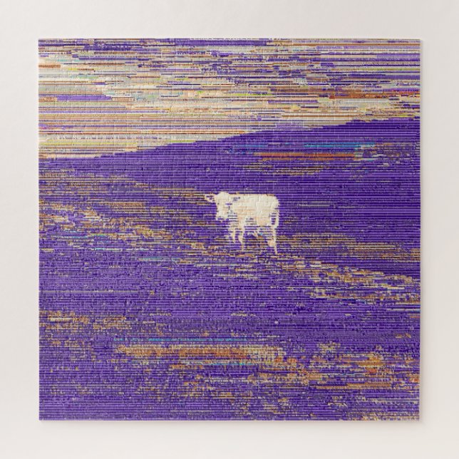 Puzzle Última transmisión o vaca en un campo (Vertical)
