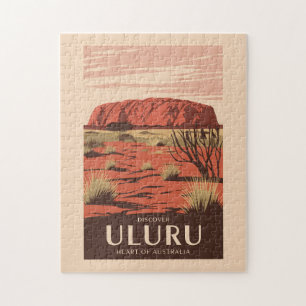 Puzzle Uluru Australia Viaje al arte Vintage
