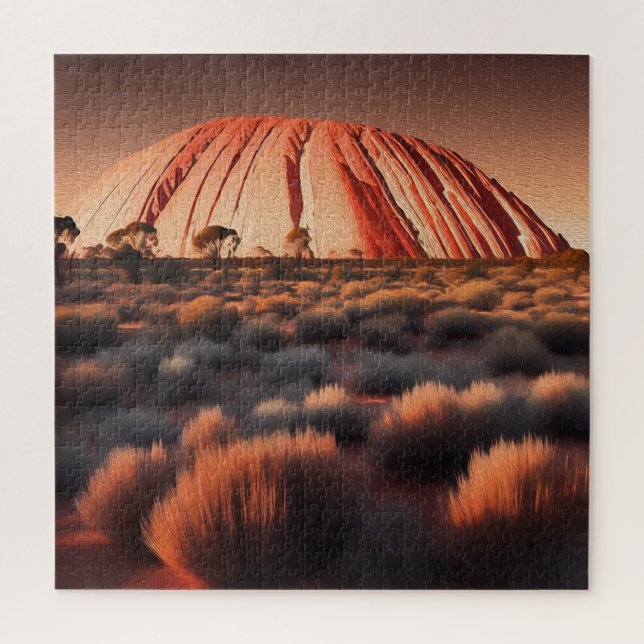 Puzzle Uluru "Ayers Rock" Australia Petróleo pintura, (Vertical)