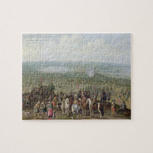 Puzzle Un acampamento militar con la milicia en caballos,