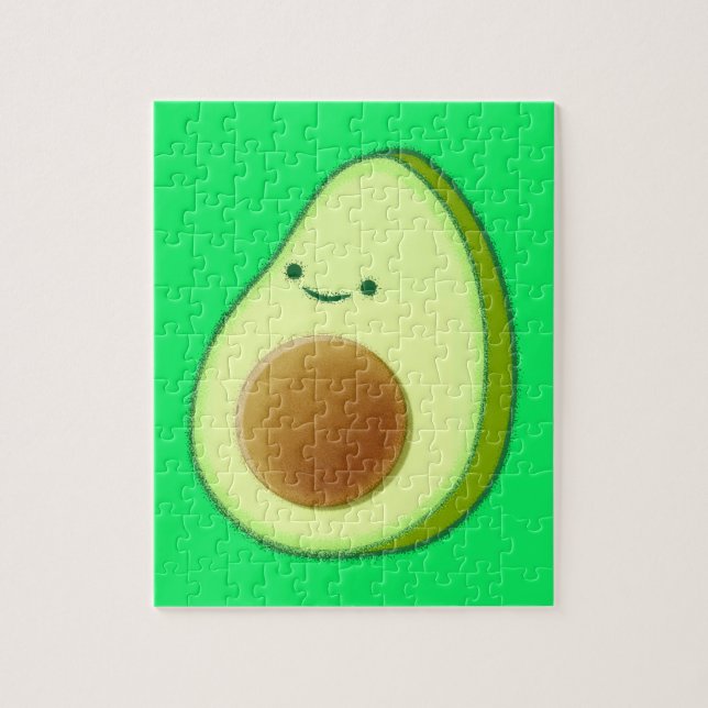 Puzzle Un aguacate barato dibujado en verde (Vertical)