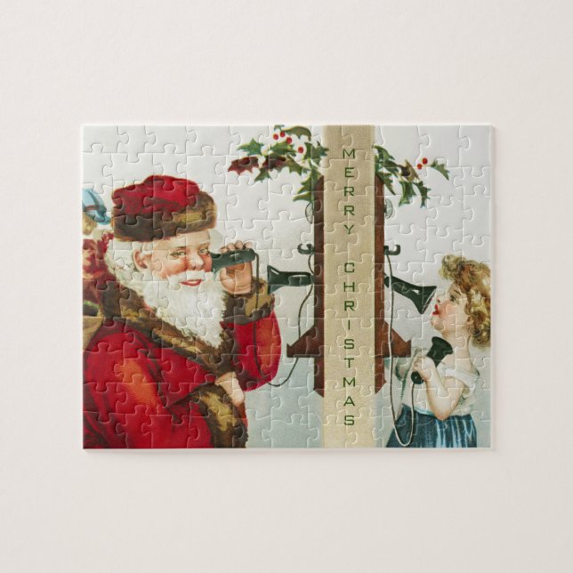 Puzzle Un alegre Santa Claus navideño de Ellen Clapsaddle (Horizontal)