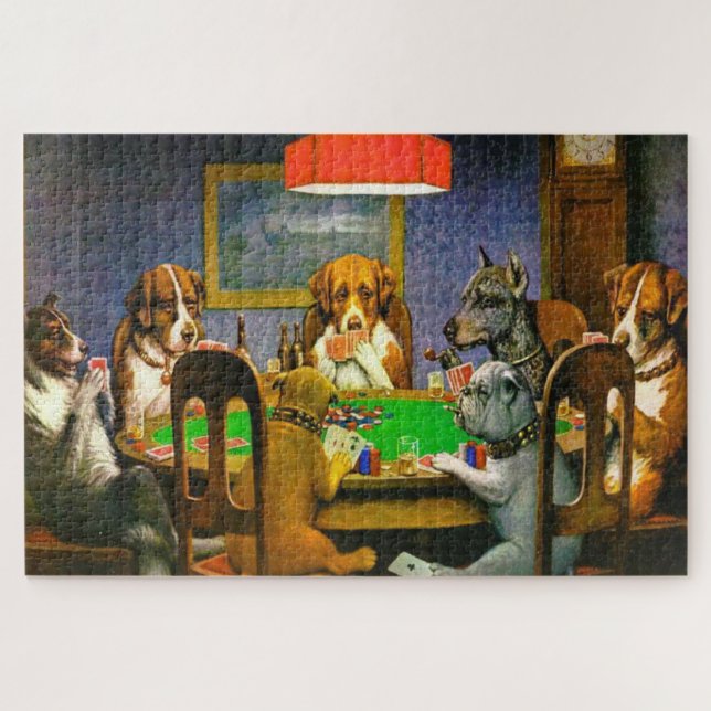 Puzzle Un amigo en necesidad Perros jugando póquer 1903 (Horizontal)
