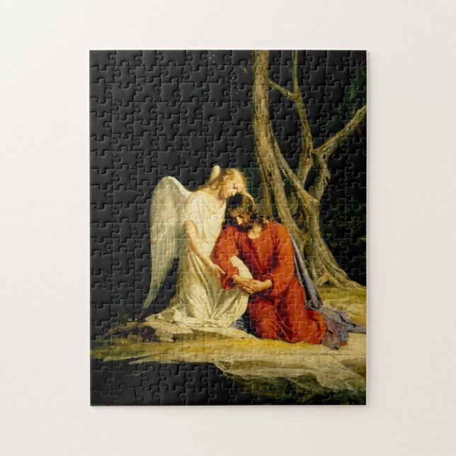 Puzzle Un ángel consolando a Jesús por Carl Bloch (Vertical)