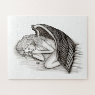 Puzzle Un ángel dormido, diseño blanco y negro