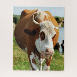 Puzzle Un animal gracioso de vaca canta