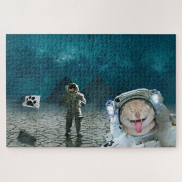 Puzzle Un Astronauta Gato Gracioso En El Espacio