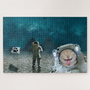 Puzzle Un Astronauta Gato Gracioso En El Espacio